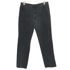 Vintage Bugle Boy‎ 705 Womens Jeans 36W Faded Black Denim Grunge 80s 90s Tapered